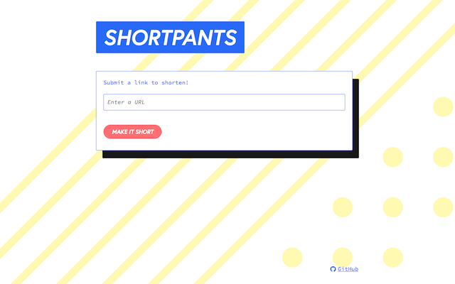 Shortpants main page view